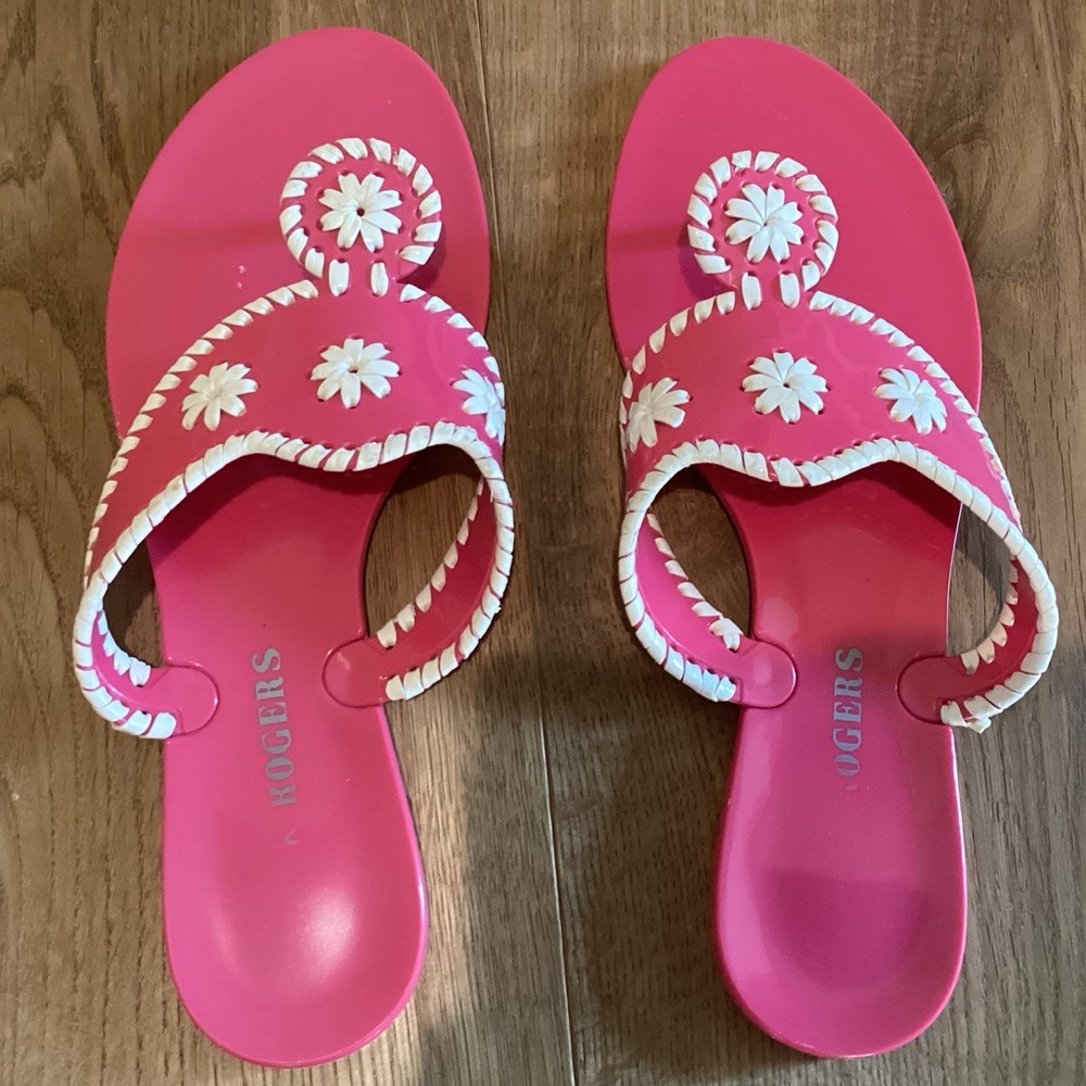 Jack Rogers Pink Jelly Sandals Sz 8